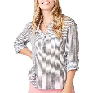 Carve Designs Striped Blouse - Black and White